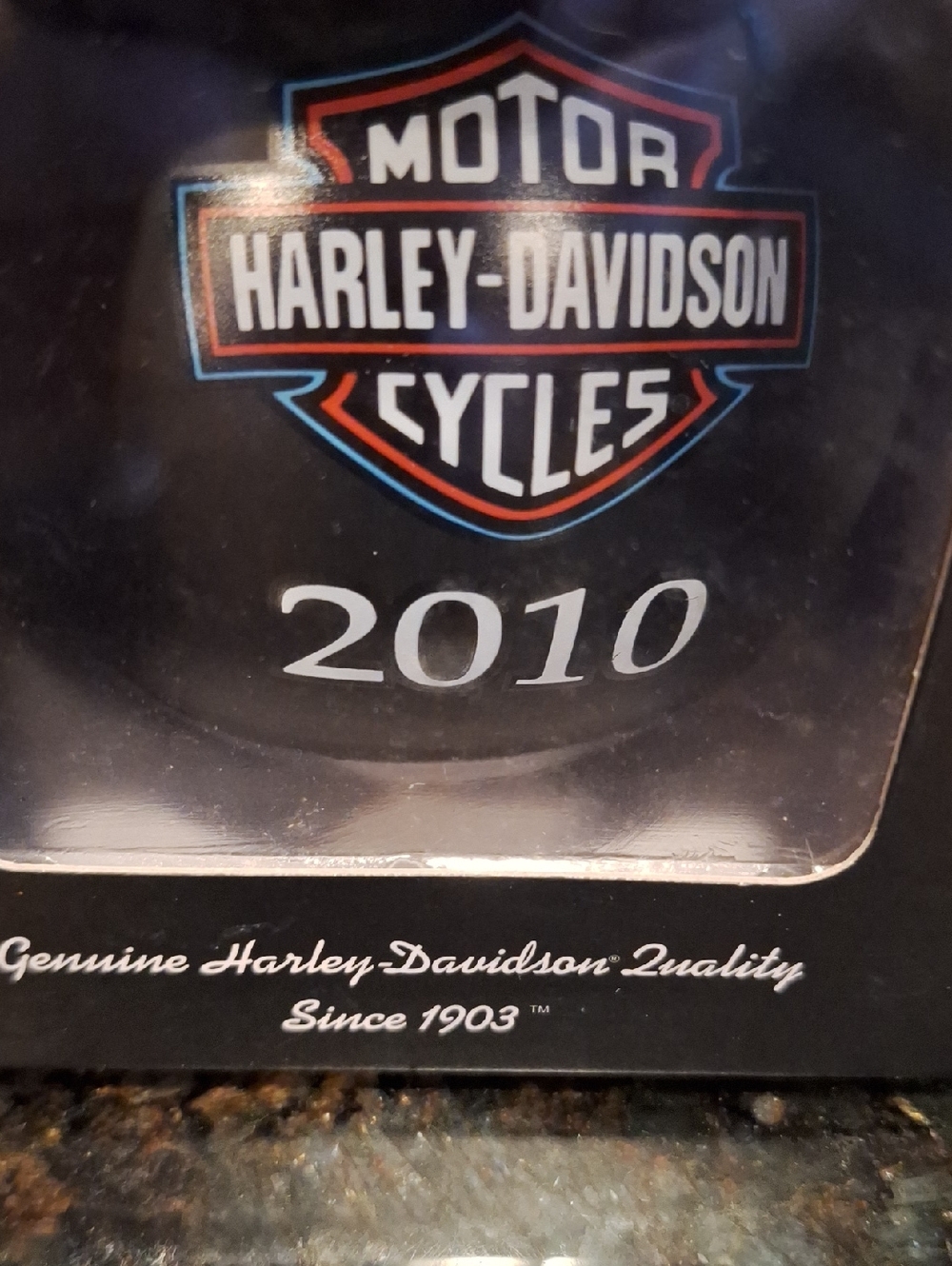 Harley-Davidson Black Ornament with Orange & Blue Shield 2010 - Picture 4 of 5